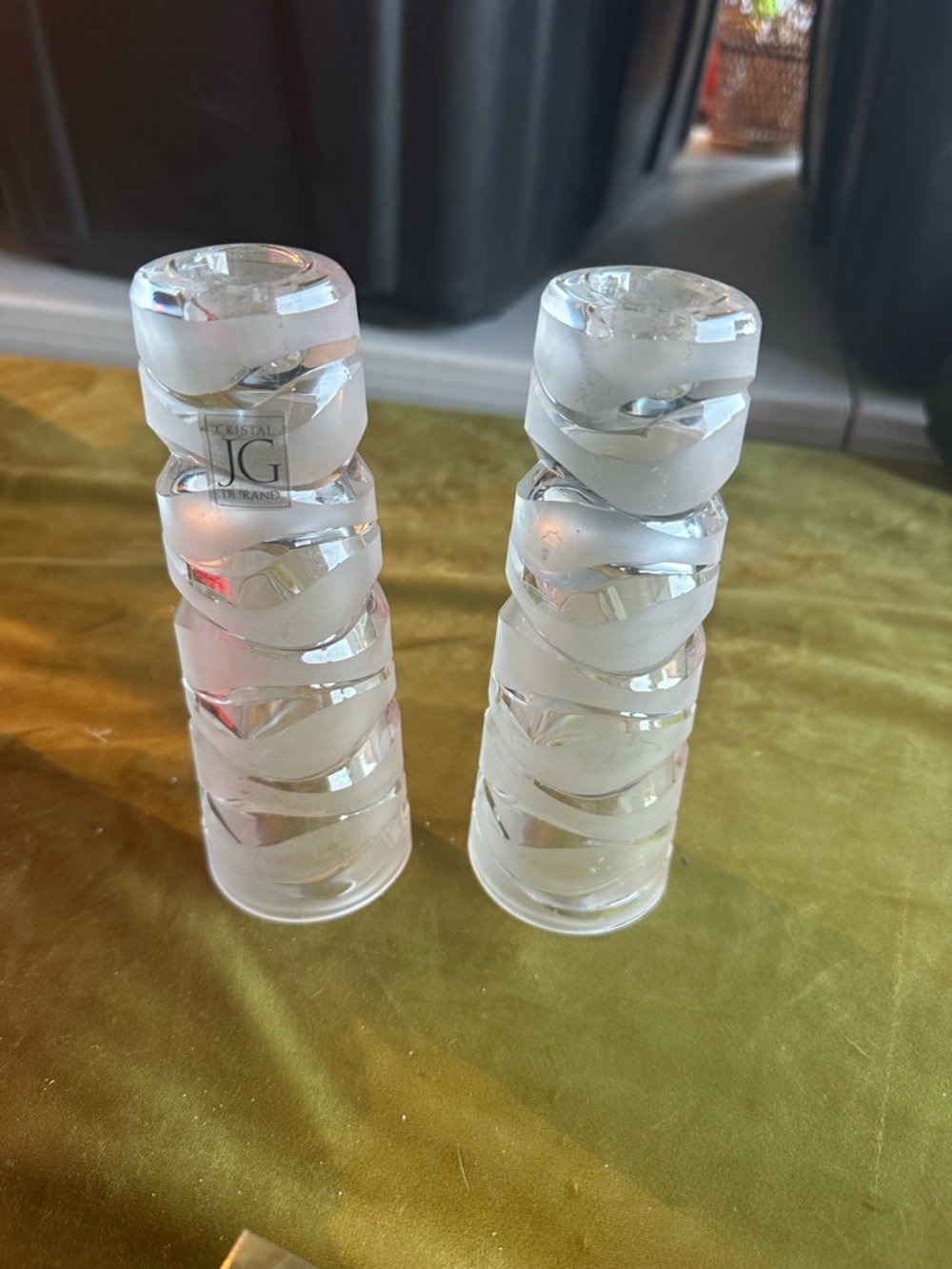 Vintage crystal candle holder